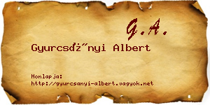 Gyurcsányi Albert névjegykártya