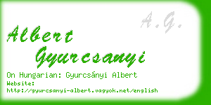albert gyurcsanyi business card